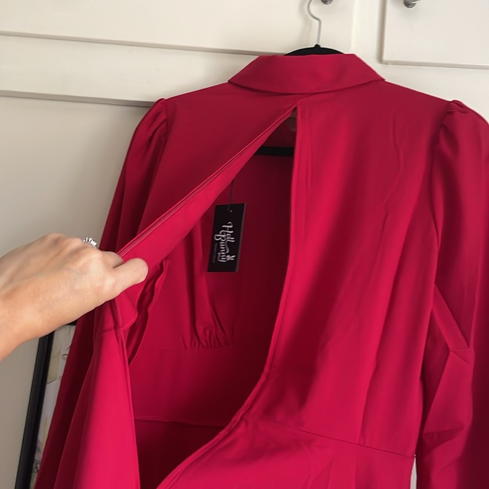 Hell Bunny Scarlet Midi Dress with Button Accents - Picture 12 of 14